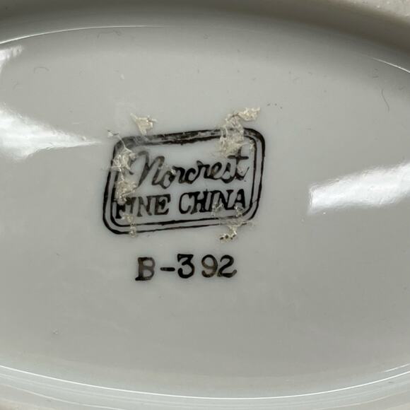 Vintage Norcrest Fine China 25th Anniversary Dish B-392 White with Silver Trim - Picture 6 of 6
